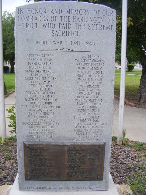 World War II Honors Roll, Cameron County, Texas