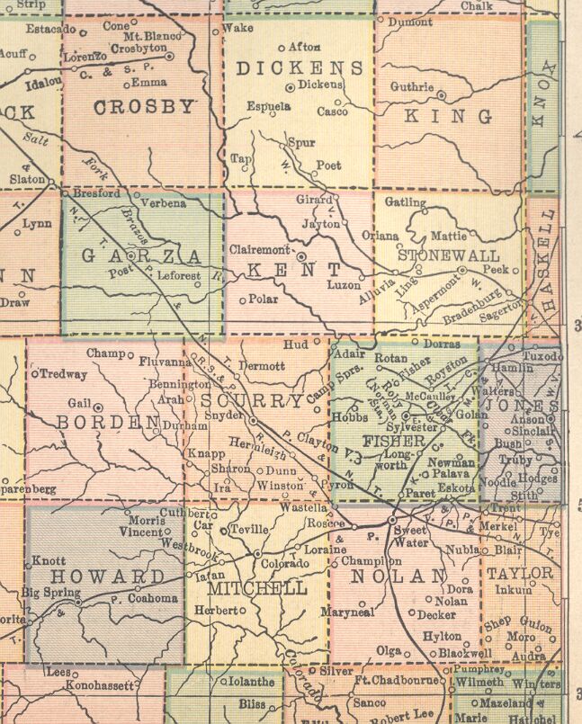 1914 Postal Map, Howard County, Texas