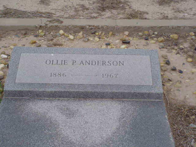 Ollie P. Anderson, Reeves County, Texas